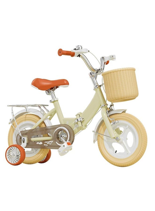 WALALLA Girls' Kids Bike with Training Wheels for Ages 3-12 Years - Available in 12, 14, 16, 18 Inch Sizes, Features a Coaster Brake for Easy Stopping, Includes a Front Basket, Kickstand, and Comes in Multiple Bright Colors for a Fun and Safe First Riding Experience - Image 1